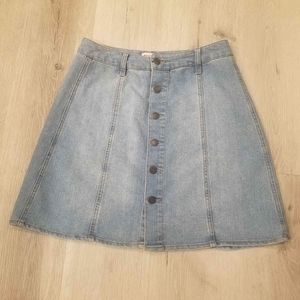 Mossimo Jean Denim Button Front Skirt Size 4